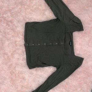 long sleeve button up top